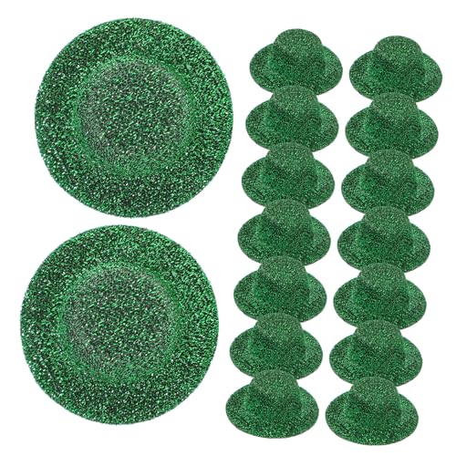 KOMBIUDA 20St Mini-Jazzhut Dollhouse Accessories dekoringe Dollhouse Zubehör Mini-Zylinder Mini-Puppenhüte Zubehör für Puppenhäuser zarte Miniaturhüte Feiner Farbiger Stoff Dark Green von KOMBIUDA