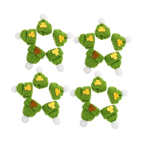 KOMBIUDA 20st Mini-Kappe Zubehör Selber Machen Mini-hüte Minihüte Für Puppe Mini-Hut Mini-puppenhüte Entzückende Puppenhüte Mini-strickmützen Saint Patrick DIY-bastelornamente Garn von KOMBIUDA