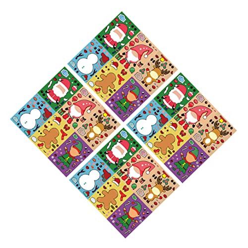 KOMBIUDA 24 Blatt Weihnachtsaufkleber bastelsets für Weihnachten weihnachtsbastelsets für Christmas Toys Sticker- Festivalaufkleber zum Selbermachen Papier Colorful von KOMBIUDA