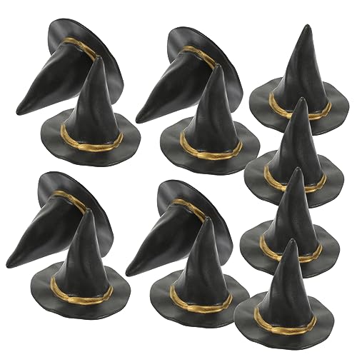 KOMBIUDA 24St Halloween-Mikrolandschaft Hexenhut Miniatur Halloween-Ornamente Puppe Gothic Halloween Costume Halloween Kleidung Halloweenkostüm Hut winzige Dekore Miniaturhüte Plastik Black von KOMBIUDA