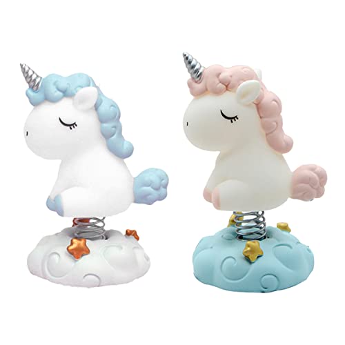 KOMBIUDA 2St Einhorn-Ornamente Verzierungen Einhorn-Schmuck Auto-Dashboard Desktop- Party-Cupcake Desktop-Dekorationen Einhorn- Einhorn-Desktop-Dekoration Kuchen Einhorn Harz von KOMBIUDA