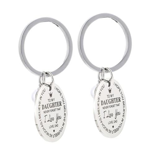 KOMBIUDA 2St Schlüsselanhänger selbst Magnete Ermutigung Briefschlüsselkette inoxlm shöne bescherung decor Schlüssel Charme Abschlussgeschenk für die Tochter Rostfreier Stahl Silver von KOMBIUDA