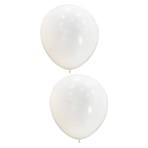 KOMBIUDA 2St Wetterbeobachtungsballon Wetter Ballon Babyballons Gedenkballons großer runder Ballon weiße Luftballons weiße Latexballons Latex-Riesenballons für die Hochzeit Emulsion von KOMBIUDA