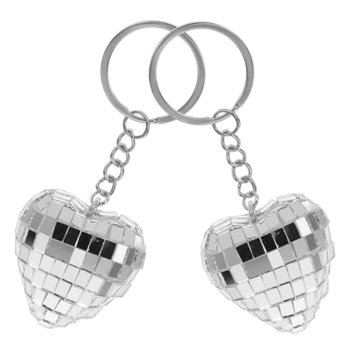 KOMBIUDA 2st Disco-schlüsselanhänger Mini-disco-kugeln Disco-kugel-schlüsselanhänger Disco-kugel-aufkleber Discokugel Disco-kugel-ornamente Disco-kugel-becher Zinklegierung Silver von KOMBIUDA