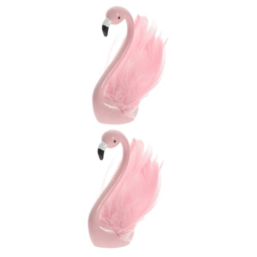 KOMBIUDA 2st Flamingo-ornamente Flamingo-schmuck Miniatur-flamingo-statue Flamingos Hawaiianische Flamingofiguren Flamingo-kuchendekor Kleine Schwanenfigur Desktop-flamingofiguren Harz Rosa von KOMBIUDA