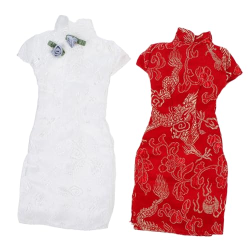 KOMBIUDA 2st Puppe Cheongsam Austauschbare Puppenkleidung Wiederverwendbare Puppenkleidung Puppenkleidung Kleidung Für Spielzeugpuppen Puppenkleid Zarte Puppenkleidung Stoff von KOMBIUDA