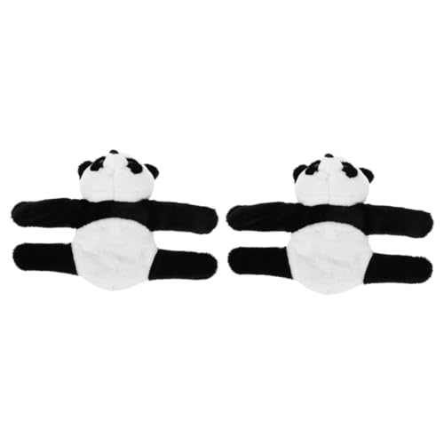 KOMBIUDA 2st Slap-band-spielzeug Schlagarmband Für Kinder Party-slap-armbänder Schlagarmband Fürs Handgelenk Klatscharmbänder Für Kleinkinder Tierarmband Panda-armband Armbinde Black Plüsch von KOMBIUDA