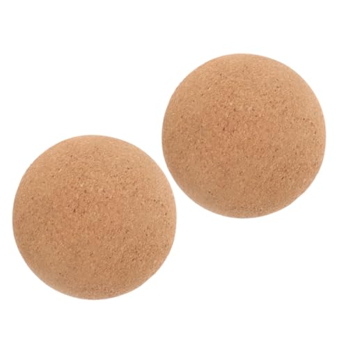 KOMBIUDA 2st Yogablock Aus Kork Handtherapiebälle Massagebälle Handgelenk-übungsbälle Fitnessball Yoga-bälle Stressball Triggerpunktkugel Muskel Rollerball Massageballrolle Holz Beige von KOMBIUDA