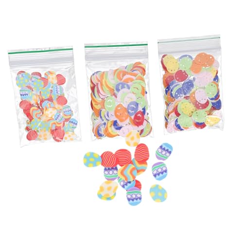 KOMBIUDA 3 Packungen Ostern Konfetti easter teigroller ostern ziernieten Osterspielzeug Ostern Tischstreuung entzückende Konfetti-Dekoration Konfetti-Accessoire in Eiform Plastik Colorful von KOMBIUDA