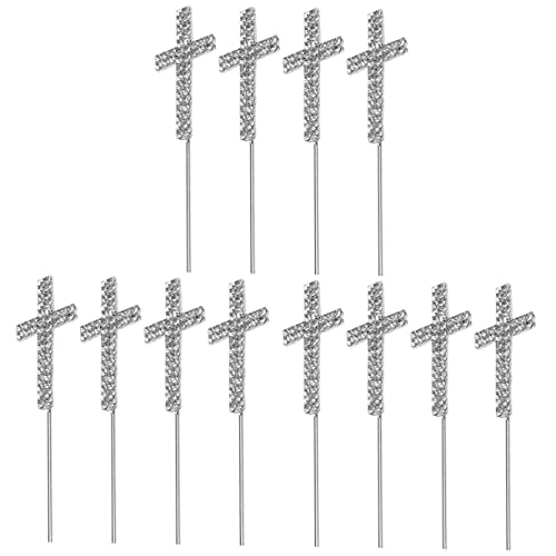 KOMBIUDA 3 Sätze Kucheneinsatz Kreuz Dekorationen Kreuzdekor Religiöse Cupcake-picks Party Decoration Party Dekoration Torteneinsatz Ornamente Kuchendekoration Legierung Silver 4 Stück * 3 von KOMBIUDA