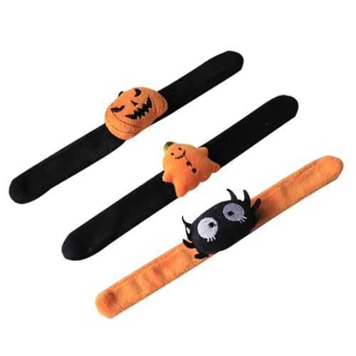 KOMBIUDA 3 Stücke Halloween- Spinne Kürbis Ghost-slap-armbänder (sortierte Farbe) von KOMBIUDA