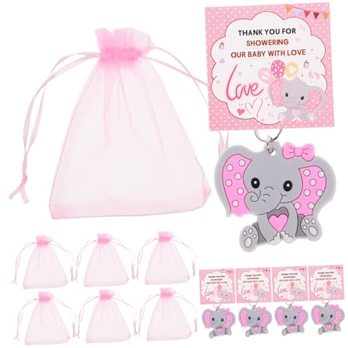 KOMBIUDA 30 Sets Elefanten Schlüsselanhänger Babyparty Souvenir Organzabeutel Elefanten Thema Partygeschenke Dankeschön Anhänger Kraftpapier Babyparty Partygeschenke Cartoon Tier von KOMBIUDA