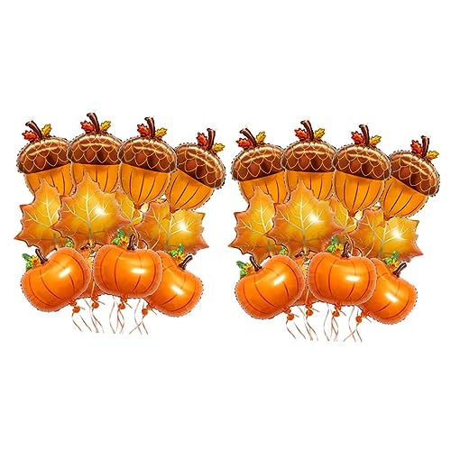 KOMBIUDA 30 Stück Folienballons Neonballons Ballons Zum Aufdecken Des Geschlechts Goldene Und Weiße Luftballons Neonlichter Für Party Thanksgiving-kürbisballons Urlaub Aluminiumfolie von KOMBIUDA