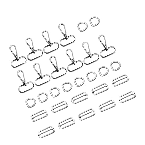 KOMBIUDA 30St Riemenschnalle Schiebeschnallen für Gepäck Geldbörse-Schlüsselanhänger DIY Zubehör Gepäckzubehör kreatives Schlüsselanhänger-Zubehör Metallschnalle in D-Form Silver von KOMBIUDA