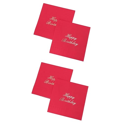 KOMBIUDA 32 Stk dekorative Papierservietten Geburtstagsteller und Servietten Seidenpapier zum Einpacken Derby Party hochzeitsdirndl goldhochzeit Hochzeitsservietten Abendessenservietten rot von KOMBIUDA