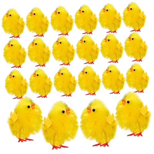 KOMBIUDA Mini Fuzzy Chicks Osterdekoration 36 Stück Hühner Flauschiges Set für Ostern von KOMBIUDA