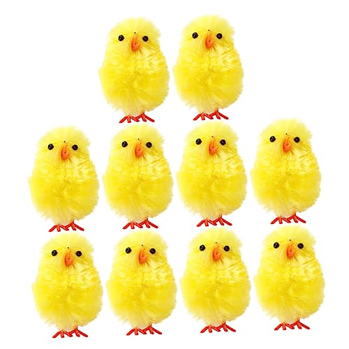 KOMBIUDA 36St Osterküken Zubehör für Hühnerställe Miniatur-Familienhuhn Mini-Hühner-Modell Hahn easter egg decoration easter decoration dekoratives Huhn Osterschmuck Plüschstoff Yellow von KOMBIUDA