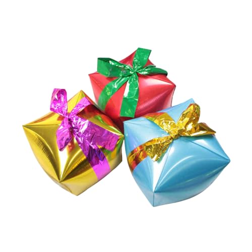 KOMBIUDA 3er Set Weihnachts Folienballons Und Mit Zufälligem Farbband Kreative Geschenkbox Für Weihnachtsfeiern Und Partydekoration von KOMBIUDA