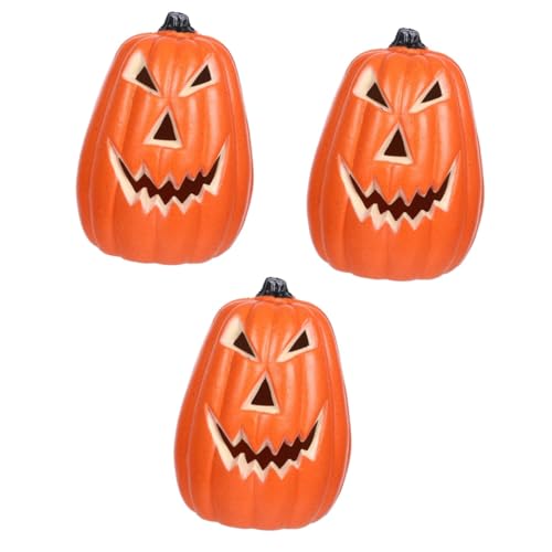 KOMBIUDA 3st Kürbislaterne Orangefarbene Kürbislichter Jack o Lantern Kürbisse Kürbis Tischlampe Jack-o-laternenlicht Halloween-Dekorationen Im Innenbereich Kürbislichtlampe Plastik von KOMBIUDA