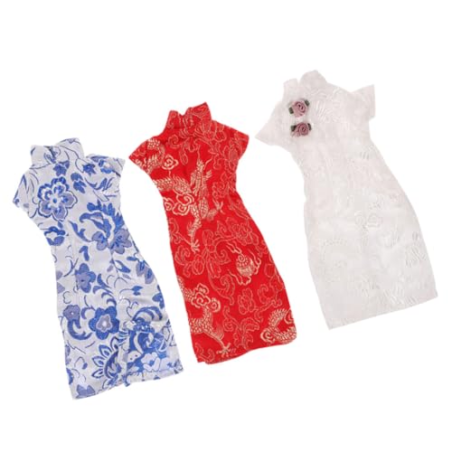 KOMBIUDA 3st Puppenkleidung Puppe Verkleiden Figurbetontes Minikleid Puppe Traditionelle Kleidung Kompakte Puppe Cheongsam Puppe Qipao Puppenkleid Für Mädchen Puppenrock Puppe Hanfu Stoff von KOMBIUDA