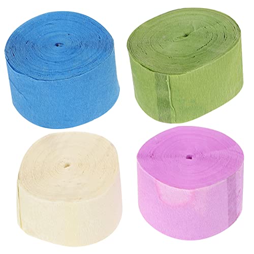 KOMBIUDA 4 Rollen Krepp-rollenpapier Streamer-dekorationen Pfirsich-partydekorationen Streamer Aus Krepppapier Partyzubehör Streamer Für Geburtstagsfeiern Farbiges Krepppapier Krepp-papier von KOMBIUDA