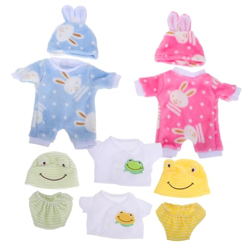 KOMBIUDA 4 Sets Puppen Babydolls B Pyjamas Bekleidung Outfits Reborn Puppenkleidung Für Mädchen Spielzeug „Nachtwäsche Kleidung Babys Kaninchen Polyester von KOMBIUDA