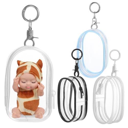 KOMBIUDA 4 Stück Blindbox-Babytasche durchsichtige Schlüsselanhängertasche Puppenständer Displayhalter Figur plastikbeutel plastiktasche Werkzeug Koffer Puppenaufbewahrungshalter Münzbeutel von KOMBIUDA