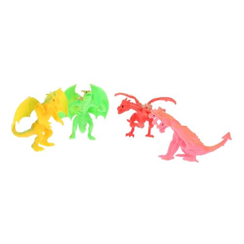 KOMBIUDA 4 Stück Drachenmodell Drachendekor Drachenschmuck Mini-Spielzeug Tischdekoration Desktop-dekor Dinosaurier-Modell Tierische Spielsachen Dekorative Drachenstatue Plastik von KOMBIUDA