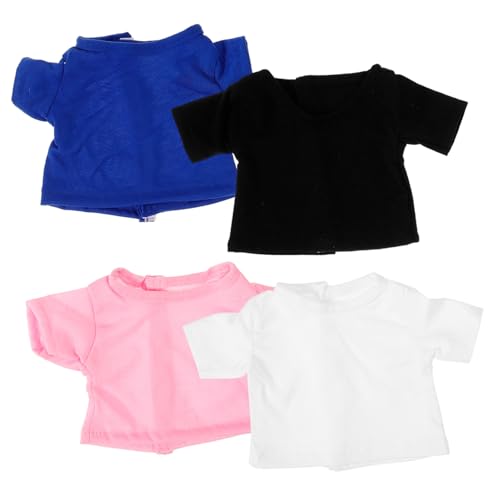 KOMBIUDA 4 Stück Kuscheltier-t-Shirt Mit Bärenmotiv Puppenkleidung Puppenoverall Bärenkleidung Kuscheltier-Outfits Bekleidungszubehör Puppe Verkleiden Sich Kleidung Puppenkleider Stoff von KOMBIUDA