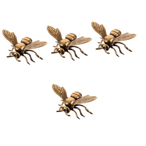 KOMBIUDA 4 Stück Messing Biene Bienenfiguren Zum Basteln Mini-bienenfiguren Kleines Ornament Figuren Wohnkultur Skulptur Spielzeug Winzige Häuser Bienentischdecke Bienenskulptur Heim von KOMBIUDA