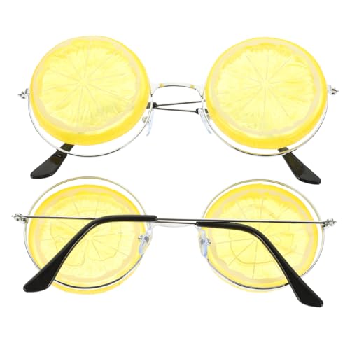 KOMBIUDA 4 Stück Partybrille party brillen party glasses Hochzeitsfoto Requisiten Shutter-Brille Cosplay-Party-Brille Bekleidung kinder sonnenbrille lustige Brille Zitronengläser Yellow von KOMBIUDA