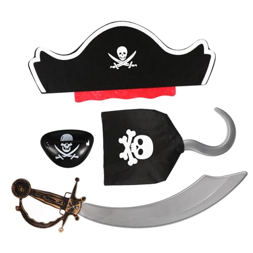 KOMBIUDA 4 Stück Piratenanzug Piratenkostüm-requisiten Halloween-maskerade-cosplay-zubehör Piratenkostüm Für Jungen Piratenmantel Halloween-cosplay-kleidung Cosplay-piraten-requisiten Stoff von KOMBIUDA