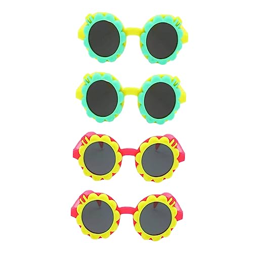 KOMBIUDA 4 Stück Sonnenbrille Gläser Party Trendy Kinderbrille Sonnenblumen-sonnenbrille Für Faltbare Sonnenbrille Für Kindersonnenbrille Jungen Sonnenbrille Masse Stk von KOMBIUDA