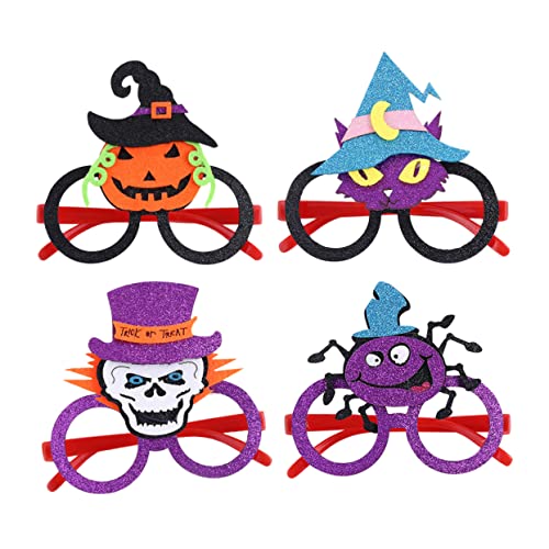 KOMBIUDA 4 Stück Spinnen Kürbis Brillen Sonnenbrillen Halloween Brillen Lustige Brillen Halloween Brillen Cosplay Brillen Neuartige Brillen Halloween Cosplay Brillen von KOMBIUDA