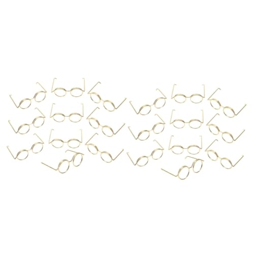 KOMBIUDA 40 STK Mini-Brillengestell Brillenrequisiten für Puppe winzige Brille puppenkleidung Puppen Kleidung Puppenmode spielzeuge puppenaugen Brille für Puppe Miniatur-Dinge Metall Golden von KOMBIUDA