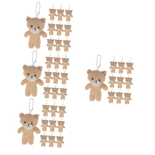 KOMBIUDA 40 STK Teddybär-Anhänger Tiere Plüsch Schlüsselanhänger Mini-Kuscheltiere Masse Kleiner Bär Mini-Kuschelbären Blumenstrauß Puppe kleine Bären Mini-Bären- PP Baumwolle Beige von KOMBIUDA