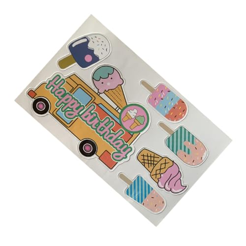 KOMBIUDA 42 Stück 7 Satz Kuchendekoration Geburtstag Dessert-zahnstocher-topper Eis Cupcake Topper Auto- Kuchen Topper Dessert-topper Autodekorationen Cupcake-picks Aus Papier Hölzern von KOMBIUDA