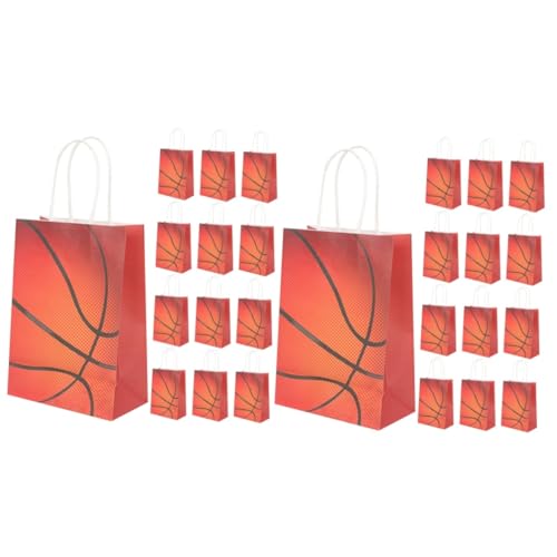 KOMBIUDA 48 Stück Basketball Partygeschenktüten Tragetaschen Papiertüten Blumenstraußtüten Basketball Geschenktüten Verpackungsbeutel Verpackungsbeutel Aufbewahrungsbeutel Weißes von KOMBIUDA