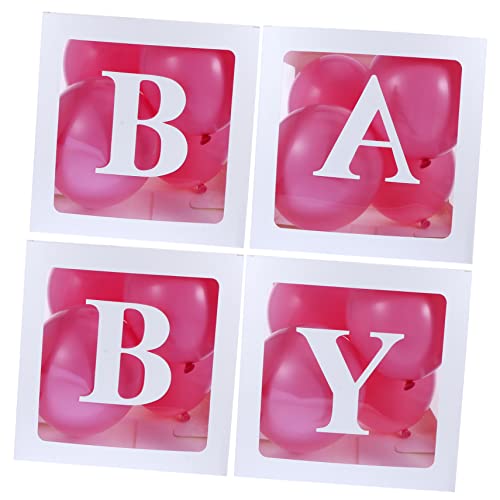 KOMBIUDA Ballon-Boxen Luftballons 4 Pack Hochzeit Ballon Box Block für Baby-Dusche Hochzeit Decor von KOMBIUDA