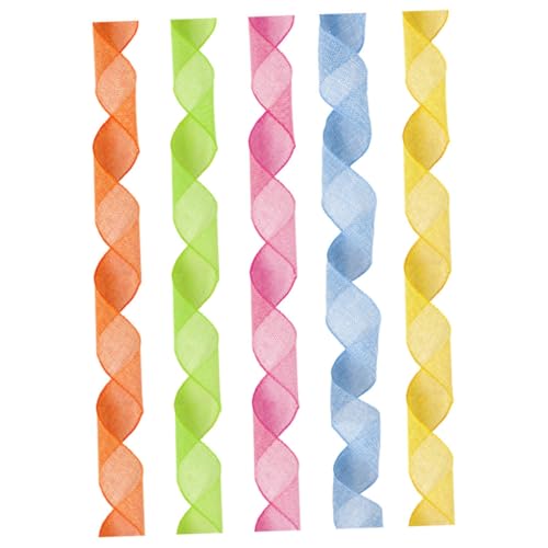 KOMBIUDA 5 Rollen Osterband seidenband ribbon genurtstagsdekoration girlandenband hochzeitsdeko Geschenkband basteln Festivalband Packband vorhanden DIY liefert Wickelband Polyester von KOMBIUDA