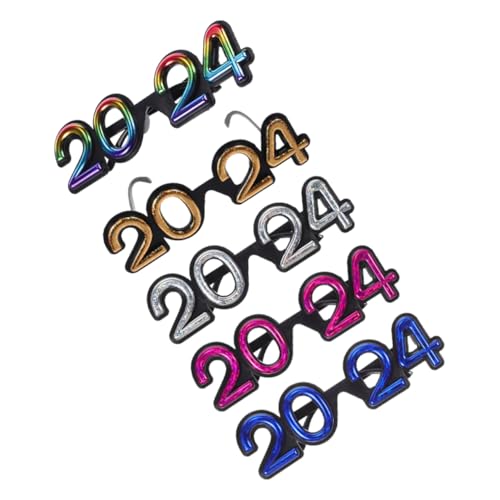 KOMBIUDA 5 Stück 2024 -requisiten Für Die Neujahrsparty Frohes Neues Jahr Partydekoration 2024 Brille Sonnenbrille Lustige Tanzbrille Party-brillen-dekore 2023 Zahlenbrille Gläser Stk von KOMBIUDA