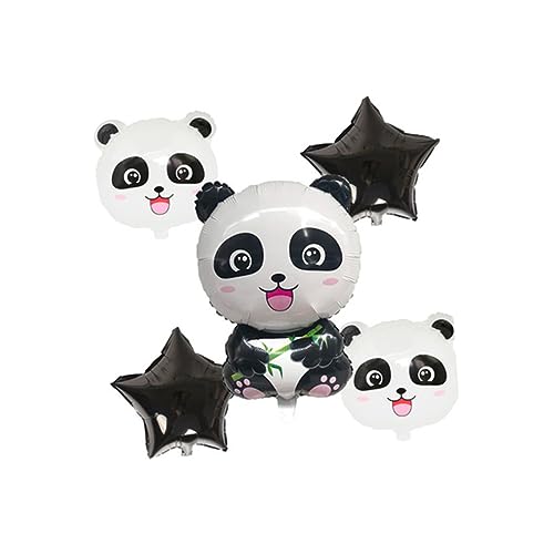 KOMBIUDA 5 Stück Panda Und Pentagramm Luftballons Aus Aluminiumfolie Ideal Für Hochzeit Kindergeburtstag Partydeko Raumgestaltung Schöne Luftballons Für Besondere Anlässe von KOMBIUDA