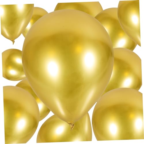 KOMBIUDA 50 Stück Ballon aus Metall Ballon für Geburtstagsfeiern Girlande Luftballons große luftballons große ballons balons Party-Latexballons Geburtstagsballons für Frauen Emulsion Golden von KOMBIUDA