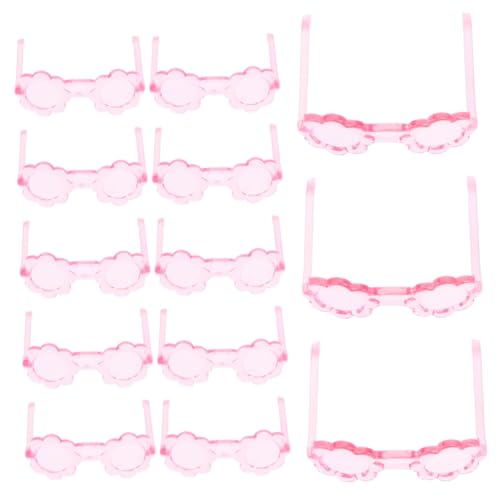 KOMBIUDA 50 Stück Mini-Brille Brillen Für Puppen Mini-Puppen-Brille Puppenbrillen Brille Zum Anziehen Der Puppe Puppenzubehör Miniatur-brillensachen Mini-puppenbrille Rosa Plastik von KOMBIUDA