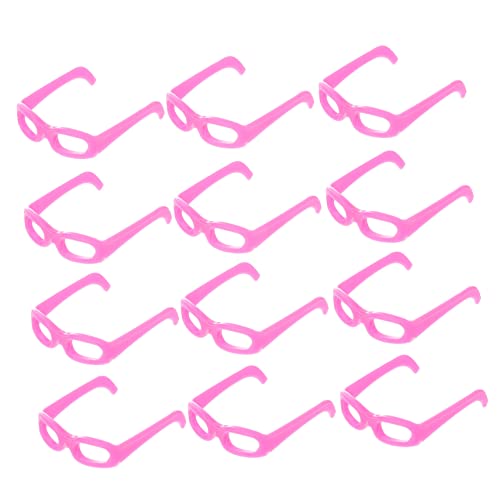 KOMBIUDA 50 Stück Mini-Brille Puppenhaus DIY Minipuppenbrille Mini- Für Anziehpuppe Puppe DIY Mini- Mini-Puppen-Sonnenbrillen-Requisiten Plastik Rosy von KOMBIUDA