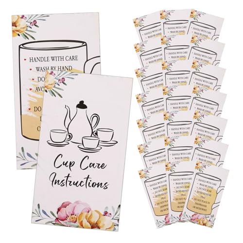 KOMBIUDA 50 Stück Pflegeetiketten Für Wasserflaschen Pflegeanleitungskarten Pflegeanleitungskarten Für Becher Becherkarten Tragbare Karten Verpackungskarten Packungsbeilage Für von KOMBIUDA