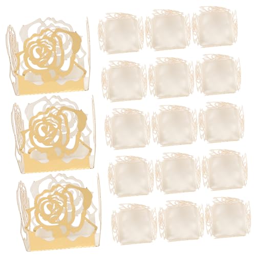 KOMBIUDA 50 Stück Schokoladen papier halter Milchschokolade schokolade verpackung docinhos hochzeitsdekoration geschenkpapier bögen Cupcake-Dekoration Trüffelbecher Trüffel-Wrapper Golden von KOMBIUDA