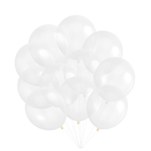 KOMBIUDA 50 Stück runder Ballon partytüten kindergeburtstag ballons geburtstagsfeier balongas balloon luftbalondeko dekorativer Luftballon 12-Zoll-Ballon heller Farbballon Latexballon Weiß von KOMBIUDA