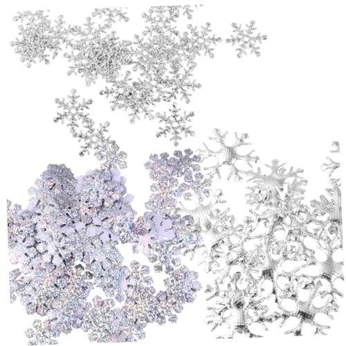 KOMBIUDA 500 Stück falsche Schneeflocken Konfetti Schneeflocke weihnachtliches dekoratives konfetti weihnachtsdeko hochzeitsdekoration Weihnachtskonfetti Hochzeitskonfetti Stoff Silver von KOMBIUDA