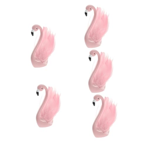 KOMBIUDA 5St Flamingo-Ornamente kleine Schwanenfigur Spielzeug Flamingo-Cupcake-Topper Mini-Flamingo-Skulptur Kuchendekoration Flamingo-Dekoration für den Desktop Flamingofiguren Feder Rosa von KOMBIUDA